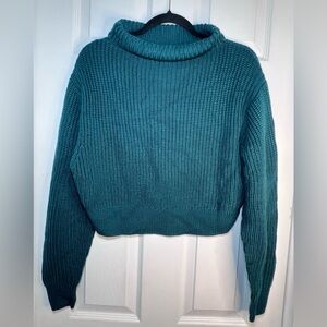 Wilfred Cropped Green Women's Sweater Size Small 100 % Extra Fine Merino Wool